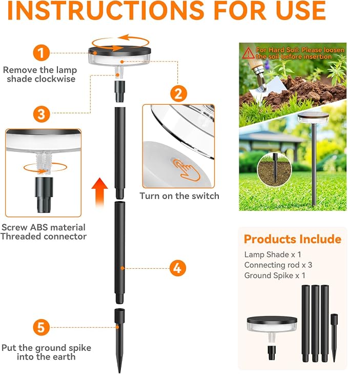 LETMY Solar Pathway Lights Outdoor, 2 Pack 2X Brighter Solar Lights Outdoor Waterproof, Taller Pathway Light with Larger Panel, Auto On/Off Up to 12Hrs Driveway Light for Yard Outside Patio Path Lawn