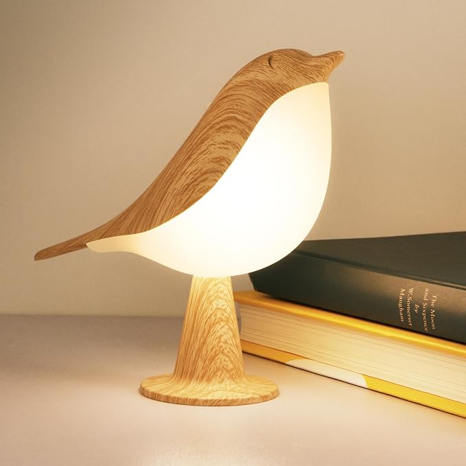 Deogos Small Desk Lamp, Cute Bird Light Cordless Lamp with 3 Color Temperature and Touch Sensor,Kids Night Light with Rechargeable Battery for Bedroom Nightstand Bedside Table Room Decor | Cute Bird Night Light, Rechargeable Table Lamp with 3 Color Mod...