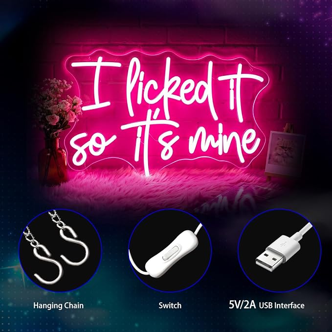 Neon Sign, Neon Signs for Wall Decor LED Signs Neon Light | Pink Funny Neon Signs for Bedroom, Living Room, Business, Cafe, Bar, Party, Home Decor, Pink Decor, Gift, USB Powered