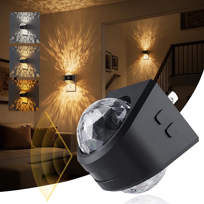 JandCase Motion Sensor Night Light, 3 Color Temperatures | Star Projector Night Light with 180° Rotatable Plug, Automatic Galaxy Nightlight Plug in with Light Sensor for Bathroom