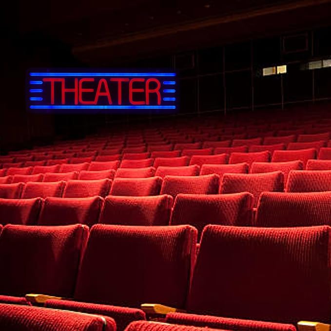 Movie Theater Neon Signs,Theater Neon Lights for Home Theater, Theater Party Decorations, Neon Sign for Theaters,Gatherings with Friends
