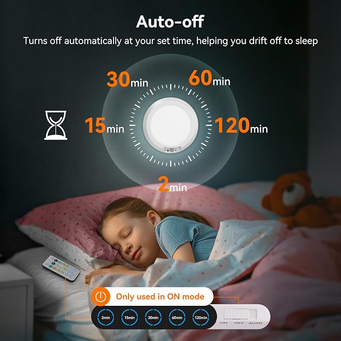 Battery Operated Ceiling Light, Motion Sensor Closet Light with Remote | 2 Packs Magnetic Ceiling Light, 10000mAh, Timer Function, 3 Modes 3 Color 10 Brightness, for Home Stairs Hallway Landry