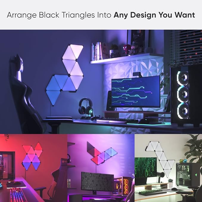Nanoleaf Shapes Triangle Lights, Smart RGBW LED Wall Light Panels, 15PK | Compatible with Alexa Google Assistant, Home Wall Decor for Living Room with Music Sync, Smarter Kit