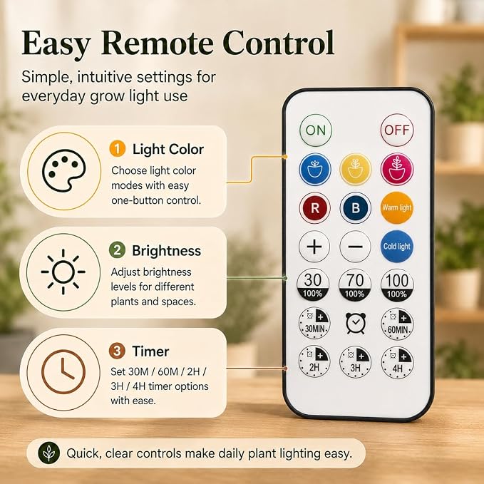 Hanging Rechargeable Plant Grow Lights for Indoor with Timer, Wireless Battery Powered Full Spectrum Pendant Growing Light with Macrame Plant Hanger, Wall/Ceiling Mounted Planta Luz for Home Decor