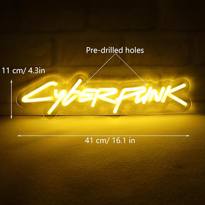 WonderfulLife Game Cyberpunk Neon Sign for Game Zone Decor,Shooting Games Led Lights for Man Cave Gaming Room Internet Bar or Bedroom Decoration.5V USB Powered,Easy Hanging.