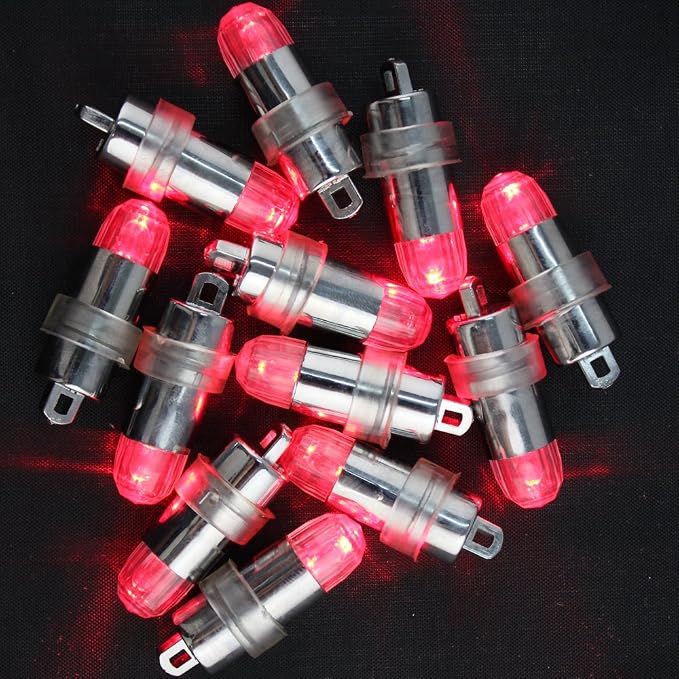 Non-Blinking LED Balloon Lights for Balloon Paper Lantern Party Decoration (Red, Pack of 24)