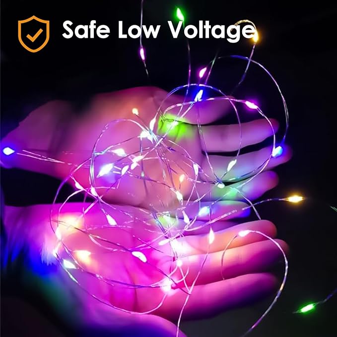 kolpop 5Pack Fairy Lights Battery Operated, 50 LED Mini String Lights with Timer, Multicolour Tiny Christmas Light for Indoor Wedding Bedroom Decorations