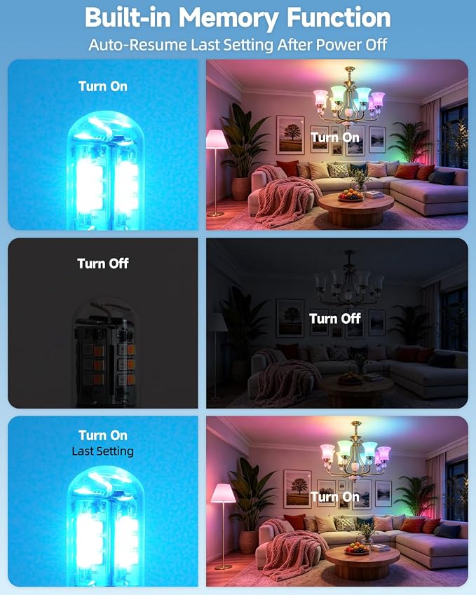 Color Changing G9 LED Bulb 120V 3W Smart Bluetooth G9 Bulb 2-Pack | Glass Cover, 20W Halogen Equivalent, App&Remote Control RGBCW G9 LED Bulb, for Chandelier Pendant Light & Ceiling Lights