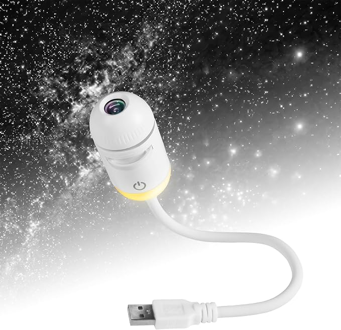 2-in-1 Galaxy Projector Night Light,USB Star Projector with Adjustable Brightness,Mini LED Wall Projection Lamp,360° Rotation Mini Galaxy Light Projector for Bedroom Ceiling Wall Room Deco
