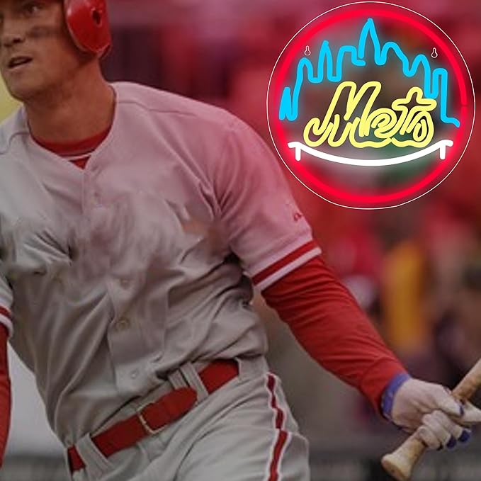 Baseball Neon Sign for Wall Decor Baseball LED Light Up Sign Baseball Wall Decor Sports Neon Lights for Club Bedroom Man Cave Bar Sports Gifts for Men Teen Boys Fans,Size 13.4 * 13.4 inch(FMXD151)