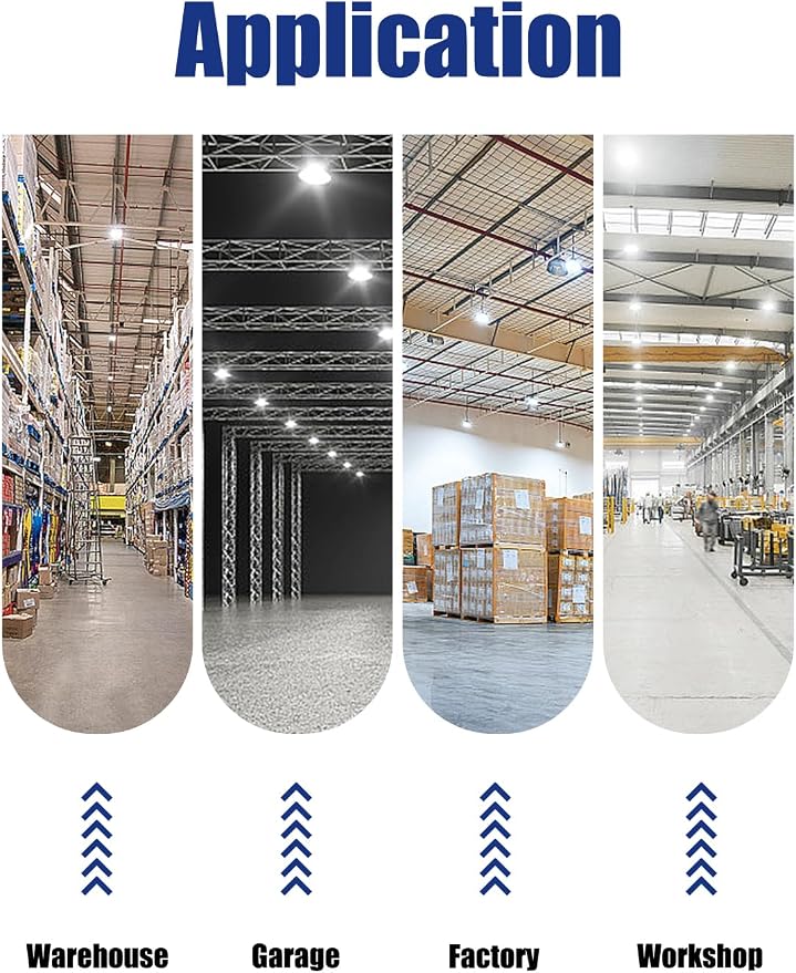 160W UFO LED High Bay Light, 24,000LM LED Shop Lights for Garage Warehouse Workshop, 5000K Daylight IP65 Waterproof Commercial Ceiling Fixture, 700W HPS/MH Equiv, ETL Listed, 6ft Cord, 10-Pack