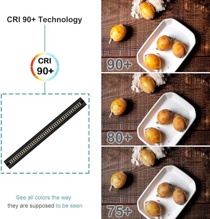 inShareplus LED Under Cabinet Lighting, 13 inch Dimmable, Warm White 3500K, CRI90+, 450Lumens, DC 12V Ultra Thin Under Counter Kitchen Lighting for Kitchen, Shelf, Cupboard, Black, 3 Pack
