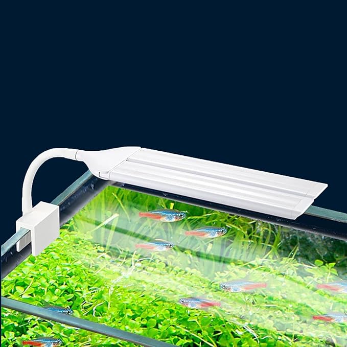 Led Aquarium Light Clip on Fish Tank Light Full Spectrum Plants Lights with Timer Auto On Off, 3 Colors Mode, 360° Adjustable 2 Light Bar, Aquarium Lamp Suitable for 20-40 Gal Fish Tank