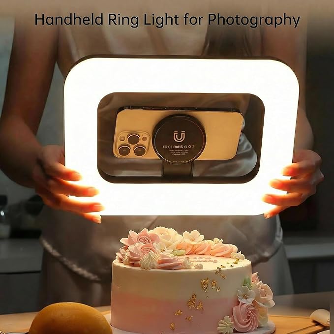 Ring Light for Phone, Magnetic Selfie Light with Tripod Stand, Rechargeable RGB Video Light, 10 Brightness Levels & 3 Cold Shoes for Recording, Vlogging, Influencers, Makeup