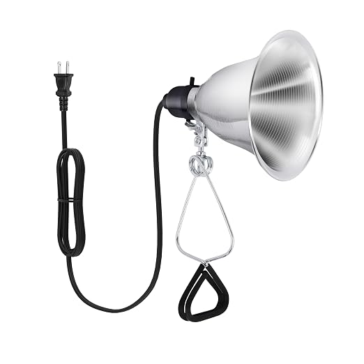 HealSmart 5.5" Clamp Light Socket, 60-Watt Maximum with 6 Feet 18/2 SPT-2 Cord, Aluminum Reflector E26 (no Bulb Included), for Reptiles and Plants Growing, (Pack of 1)