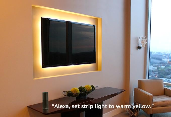 TORCHSTAR LED Smart TV Backlight Kit Multi-Color, Compatible with Alexa, App Control, 4pcs of Waterproof Strip Lights, Flexible Strips for Home Theater, Monitor, Screen