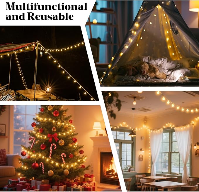 100 LED Hanging String Lights for Classroom – 33ft Plug in Fairy Lights with 8 Modes, Warm White String Lights for Classroom Decor, Teacher Supplies, Bulletin Board, Wall Display & School Decorations