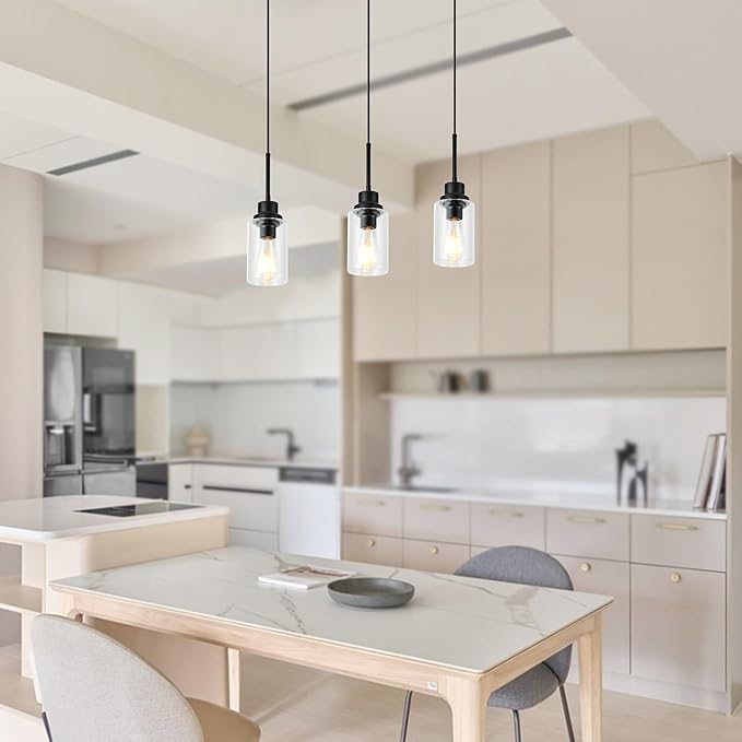Track Lighting Heads H Type for Accent Task Retail Kitchen Ceiling Track Light H Type Pack of 3, Black Track Lighting Heads with Clear Glass Shade, Bulb and Track Not Included