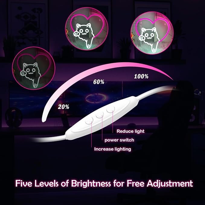 Cat Neon Sign Dimmable LED Animal Neon Light for Bedroom Kids Room Decor | Cute Cat Theme Design for Pet Lovers Kids Room Bedroom Dorm Playroom Nurseries and Animal Lovers Gift Ideas Home Decoration