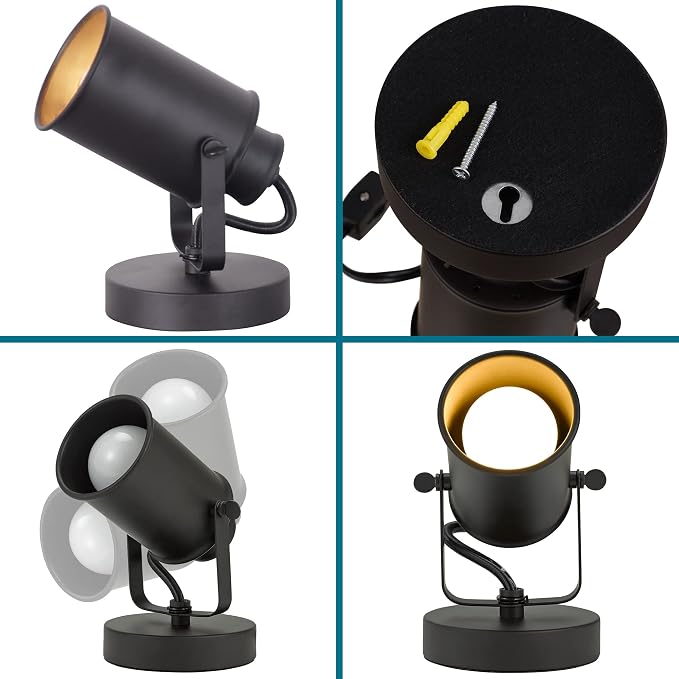 Catalina Lighting Modern Multipurpose Spotlight Desk or Wall Mount Accent Lamp, 6", Dark Bronze, Set of 2