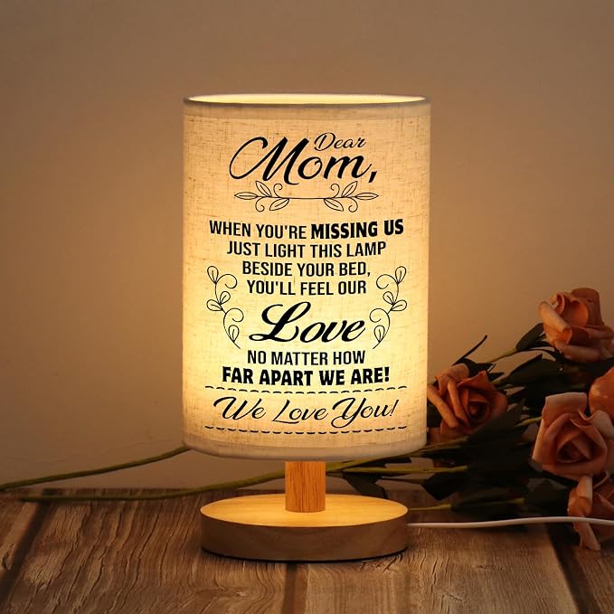 WSYEAR Birthday Gifts for Mom from Daughter Son-Table Lamp Mom Gifts from Daughters Night Light Mothers Day Valentines Day Anniversary Presents for Mother Women
