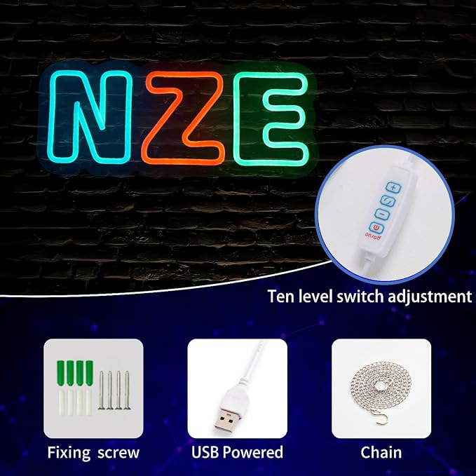 N.Z.E Neon Signs for Wall Decor Neon Lights for Bedroom Led Business Signs Suitable for Man Cave Bar Pub Restaurant Christmas Gift Art