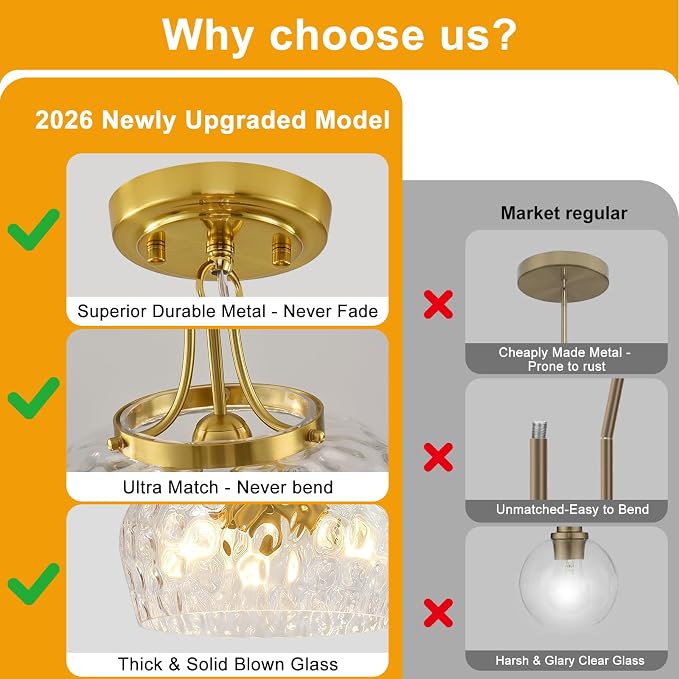 Modern Pendant Lights Kitchen Island, 3-Light Gold Pendant Light Fixtures with 14.2" Clear Hammered Glass Shade, Industrial Hanging Pendant Lights Fixture for Kitchen Island, Dining Room, Entryway