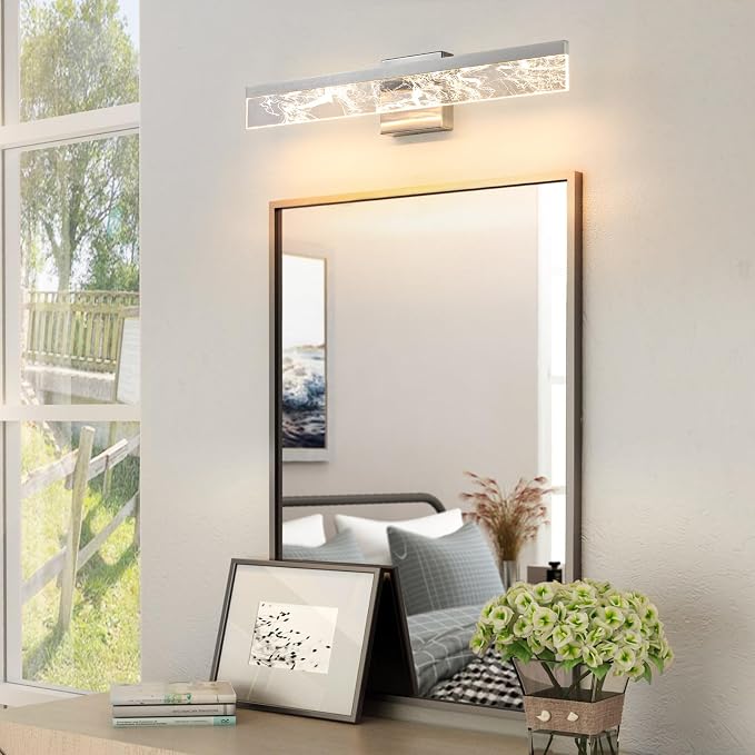 AIJIASI Brushed Nickel Vanity Light for Bathroom - 24 Inch Bathroom Lighting Fixtures Over Mirror 18W 3000K LED Vanity Lights Bar Modern Vanity Light Wall Mount
