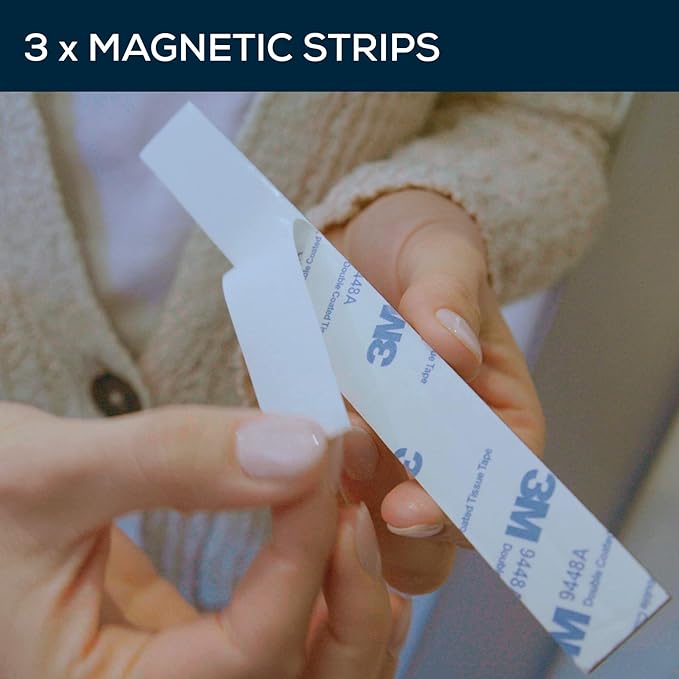 Magnetic Strips for Motion Sensor Lights - 3 Pack - Replacement Magnetic Strips with Adhesive Backing for LED Under Cabinet Lights
