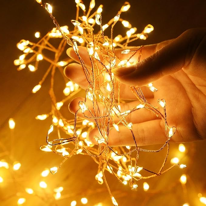Dailyart 200 Led Fairy Lights - 16.4FT Battery Operated String Lights with Remote, 8 Modes, Waterproof for Bedroom, Christmas Tree & Wreath Decoration