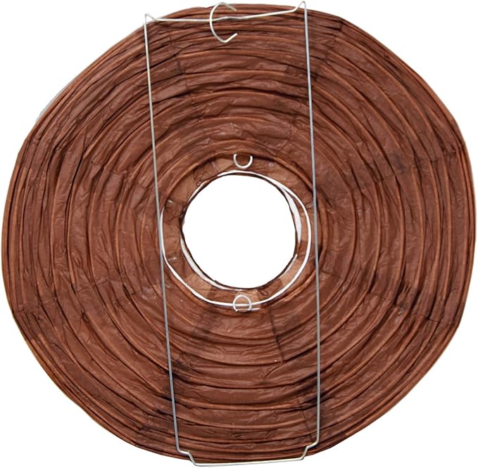 Mudra Crafts Brown Paper Lanterns Wedding Party Decorations - 12 in 10 Round Hanging Ceiling Lanterns, 10 Pack, Decorative Lamp Shades