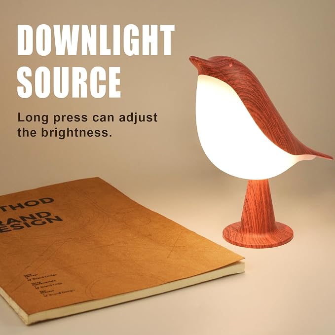 Bird Lamp, Rechargeable Cordless Lamp with Touch Control for Home Decor | Cute Bird Night Light, Rechargeable Table Lamp with 3 Color Modes & Dimmer for Bedroom,Home Decor & Gift for Bird Lovers