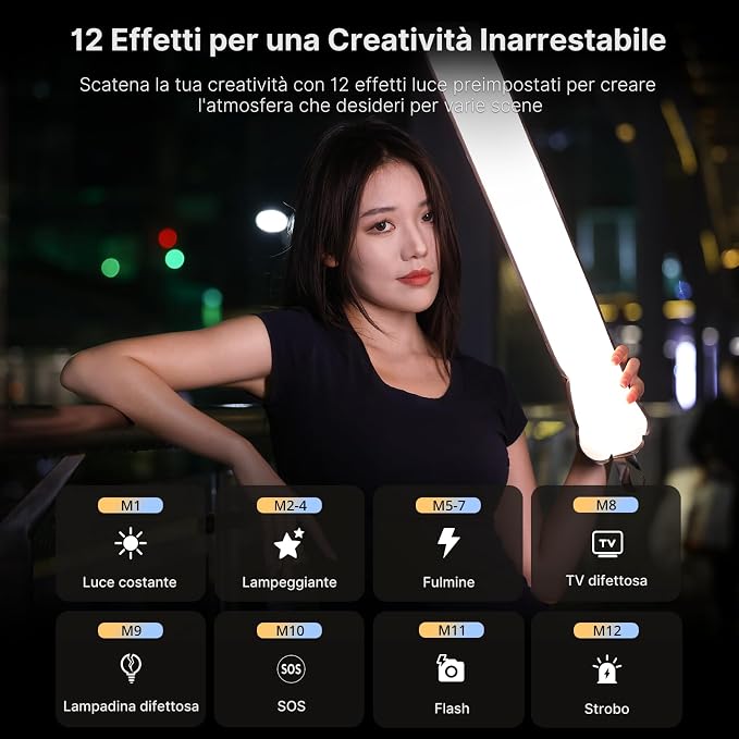 ULANZI UA20 Inflatable Tube Light, 20W Bi-Color Magnetic LED Air Tube Video Light Wand for Photography, 2700K-6500K CRI95+ 1/4" Mount Portable Inflatable Lights Bar for Photo/Vlog/Live Stream/Painting