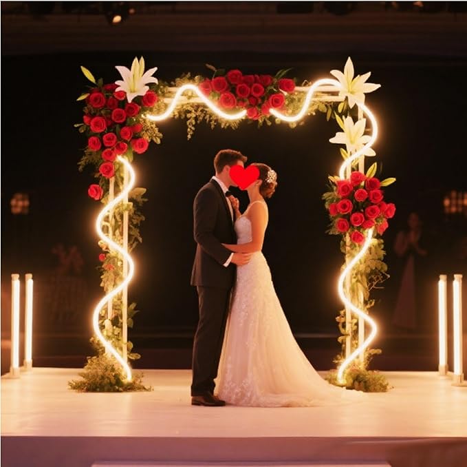 LED Neon Rope Lights AC 120V,120LEDs/M Bright Strip Lighting, ETL Cold-Resistant IP65 Waterproof led lights strip for Indoor Outdoor, 8x16mm Warm White 16.4Ft Smooth Continuous Color and not heat up