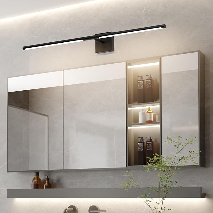 Tipace Hard-Wired LED Black Vanity Light Fixtures for Bathroom Over Mirror 39.4 inch LED Bath Sconces Hardwired 5CCT Adjustable Morden Picture Lights for Paintings
