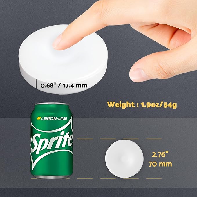 Rechargeable Puck Lights 2 Pack, Dimmable Touch Light Stick on for Closet, Magnetic Tap Light 1000mAh Battery Powered, Portable Led Light Cool White for Locker, Cabinet, Bedside, Kitchen