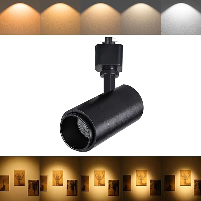 5-Color LED Track Lighting Heads 12W Dimmable,Adjustable Beam Degree15°/24°/36°/45°/60°,2700K/3000K/3500K/4000K/5000K,Single Circuit H Track Lighting Heads Ceiling Fixtures Art LightingLighting