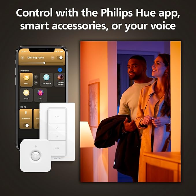 Philips Hue Lightguide G30 Small Globe Smart LED Bulb – Handblown Glass - Color Changing Light - Compatible with Amazon Alexa, Apple HomeKit and Google Assistant - Bluetooth and Hue Bridge Compatible
