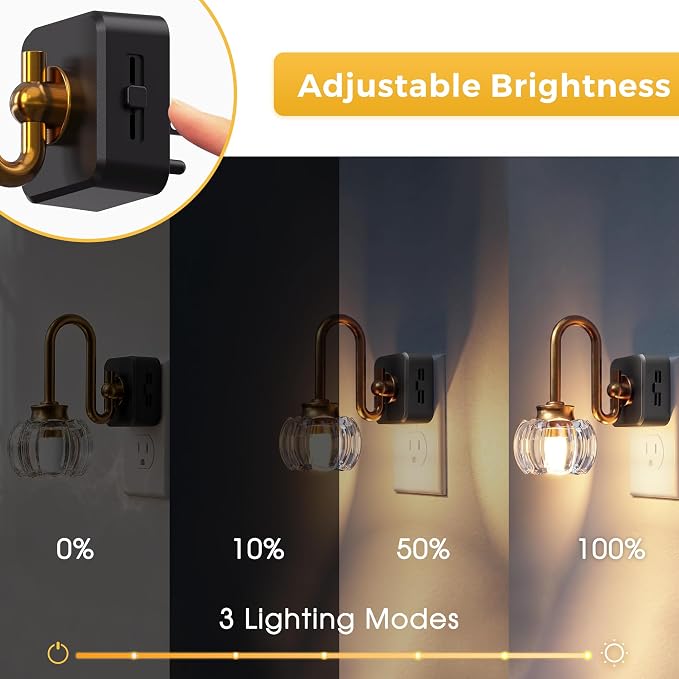 L LOHAS LED Night Lights Plug into Wall, 3000K Soft White | Floral Night Lights with Dusk to Dawn Sensor, 0-100lm Adjustable Brightness, for Hallway Bedroom Stairway