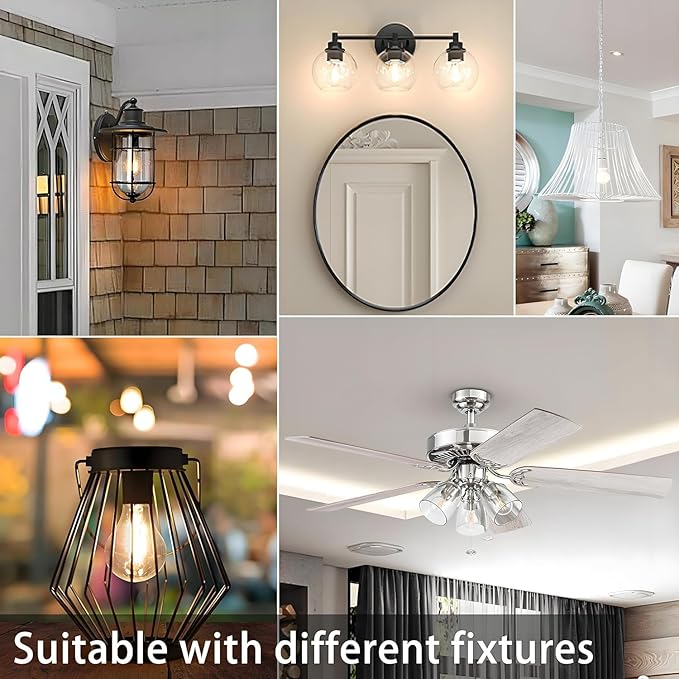 dalattin 24 Pack A19 Vintage LED Edison Bulbs, Dimmable, 60W Equivalent, High Brightness 5000K Daylight, Ultra-Bright, 8W E26 Standard Base, 800 Lumens, CRI80+, Clear Glass Filament Bulb for Home