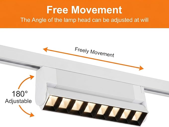 5 Color Linear H Track Lighting Heads Dimmable, White 20W 4 Pack | LED Track Lighting Fixtures Ceiling Grille Light, H Type Track Heads Compatible with H Track Lighting Rails