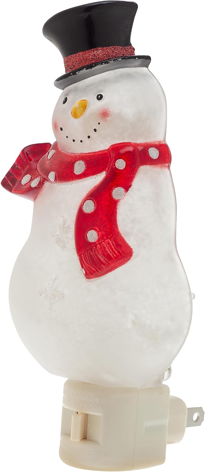 Creative Hobbies Friendly Snowman Holiday Decor Night Light - Includes 5W C7 and Rotational Socket with On/Off Switch