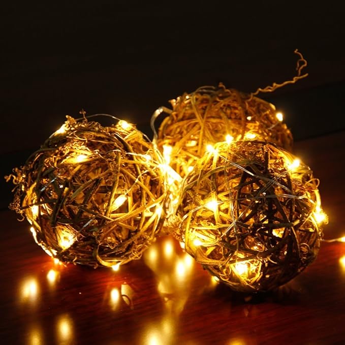 CYLAPEX Pack of 24 Fairy Lights String Battery Operated Fairy Lights, 7ft 20 LEDs Halloween Lights Silver Coated Copper Wire Lights for DIY Decor Christmas Decoration Costume Warm White