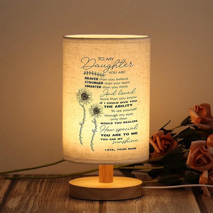 WSYEAR Daughter Gifts from Mom - Table Lamp Birthday Gifts for Daughter from Mom Girl Present Night Light for Bedroom Living Room Graduation Gifts