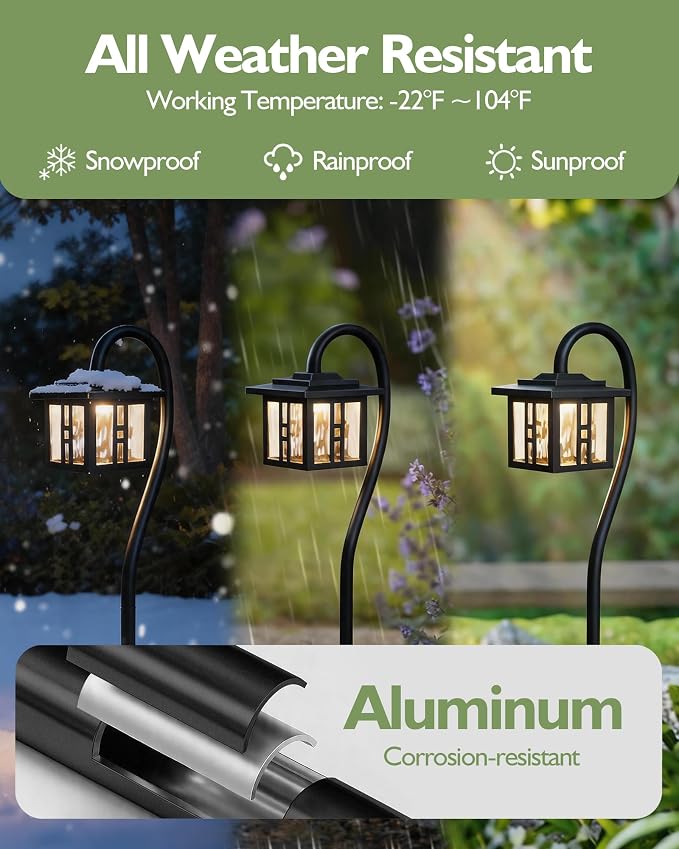 LITFIT Low Voltage Landscape Lighting, 6-Pack LED Pathway Lights Outdoor | 12V 3W 185LM 3000K Black Yard Lights with Connector, Aluminum Wired Landscape Lights for Walkway Garden Path