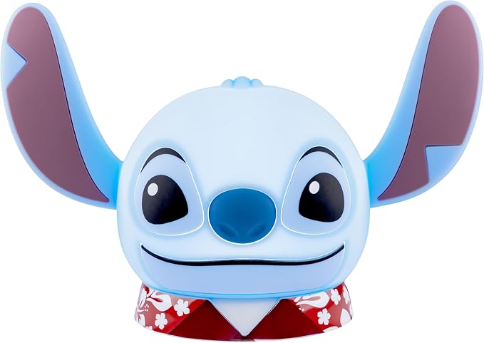 Disney Squish'ems Lilo & Stitch Night Light for Kids, Soft Silicone | Dimmable Kids Bedside Lamp, Light for Kids Room, Bedroom, and Playroom, USB Powered with AAA Battery Option