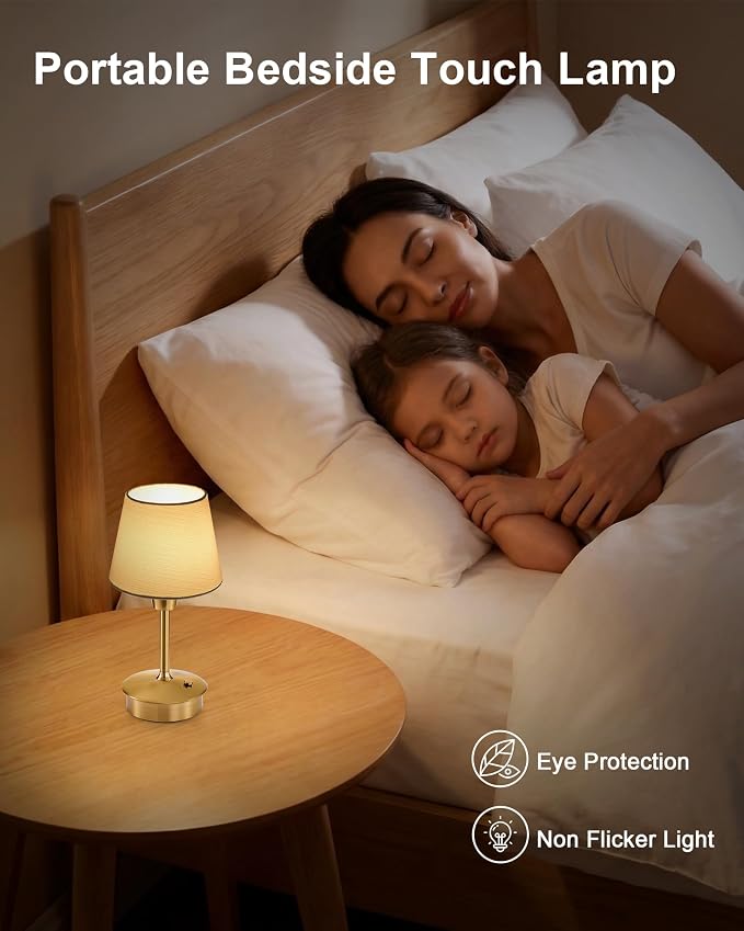 UMEXUS 9.8'' Small Cordless Table Lamp, 5200mAh Battery Operated Touch Lamp | Rechargeable Dimmable Warm Light for Restaurant, Portable Night Light for Bedside Dining Patio Kitchen Outdoor, Light Blue