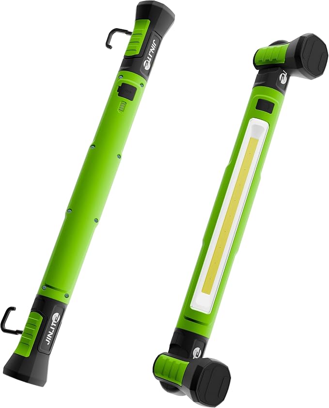 Magnetic Work Light - 3000LM Rechargeable LED Work Light Bar, 5200mAh Under Hood Mechanic Light for Garage, Workshop, Vehicle Inspection (1 Pack Green)