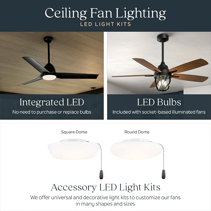 Kichler Gentry XL 85" Ceiling Fan with LED Light, Distressed Black | 9-blade industrial fan with dimmable LED light and DC motor for large indoor spaces, 300285DBK