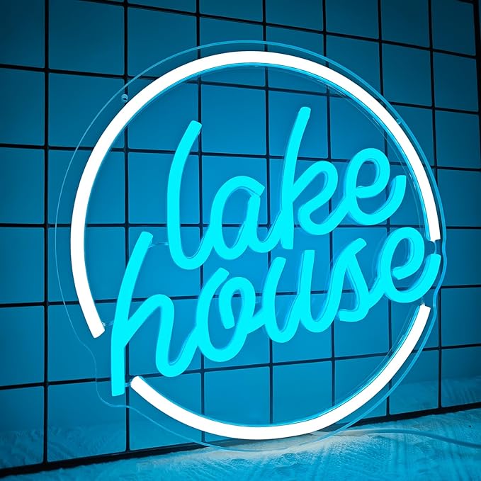 Lake House Neon Sign Dimmable LED Neon Light for Lake House Decor Lake Life Light up Signs Led Neon Signs for Lakeside Holiday Wall Decor